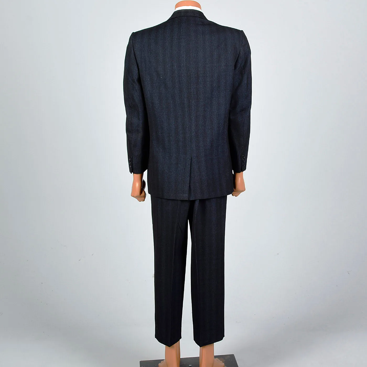 1950s Mens Black Two Piece Suit