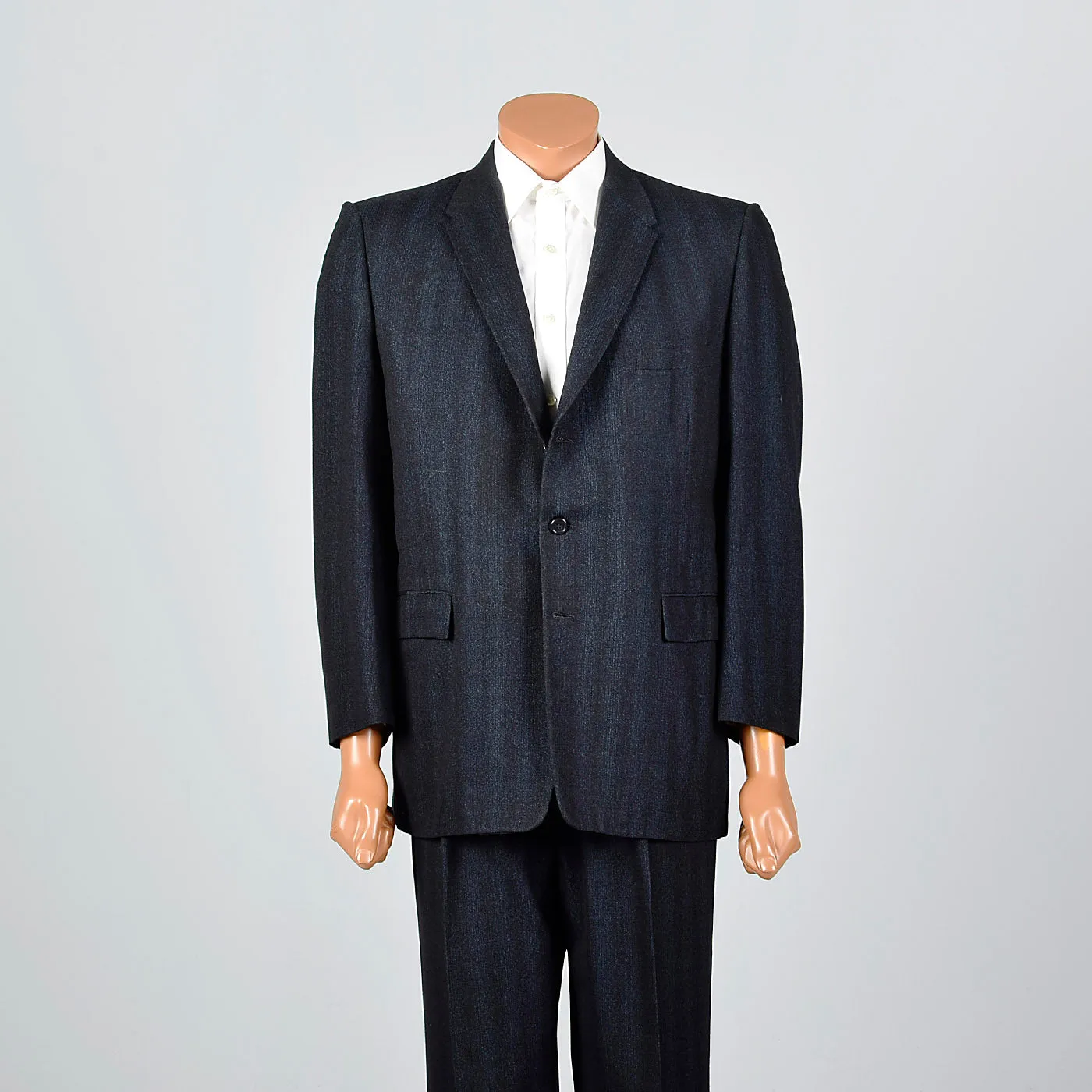 1950s Mens Black Two Piece Suit