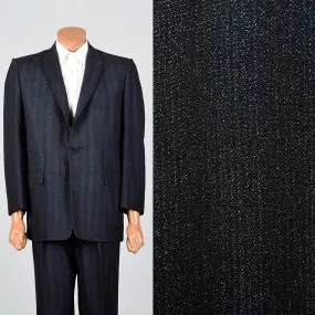 1950s Mens Black Two Piece Suit