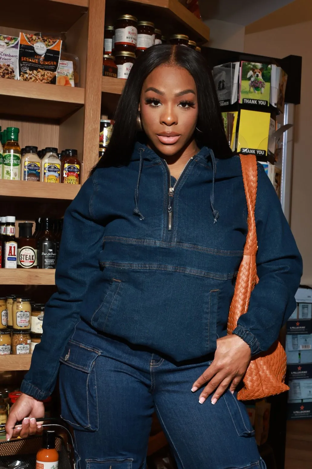 Always Gone Oversized Denim Hoodie - Dark Wash