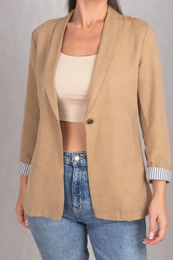 Armonika Women's Black Single Button Jacket