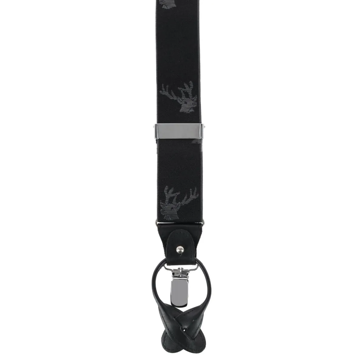 Ascentix Men's Stag Head Convertible Clip End Suspenders