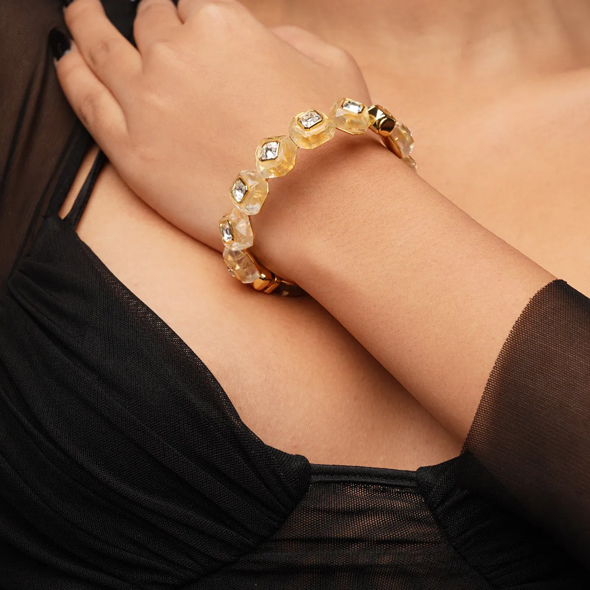 Bling Infinity Cut Crystal Bangle