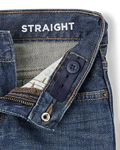 Boys Basic Straight Leg Jeans, Carbon Wash,