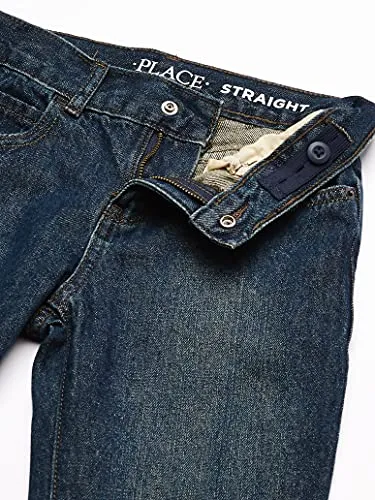 Boys Basic Straight Leg Jeans, Carbon Wash,