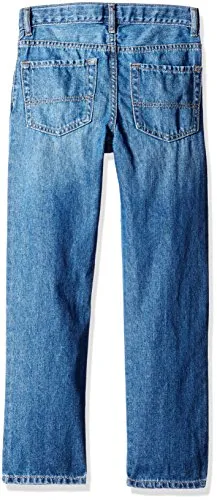 Boys Basic Straight Leg Jeans, Carbon Wash,