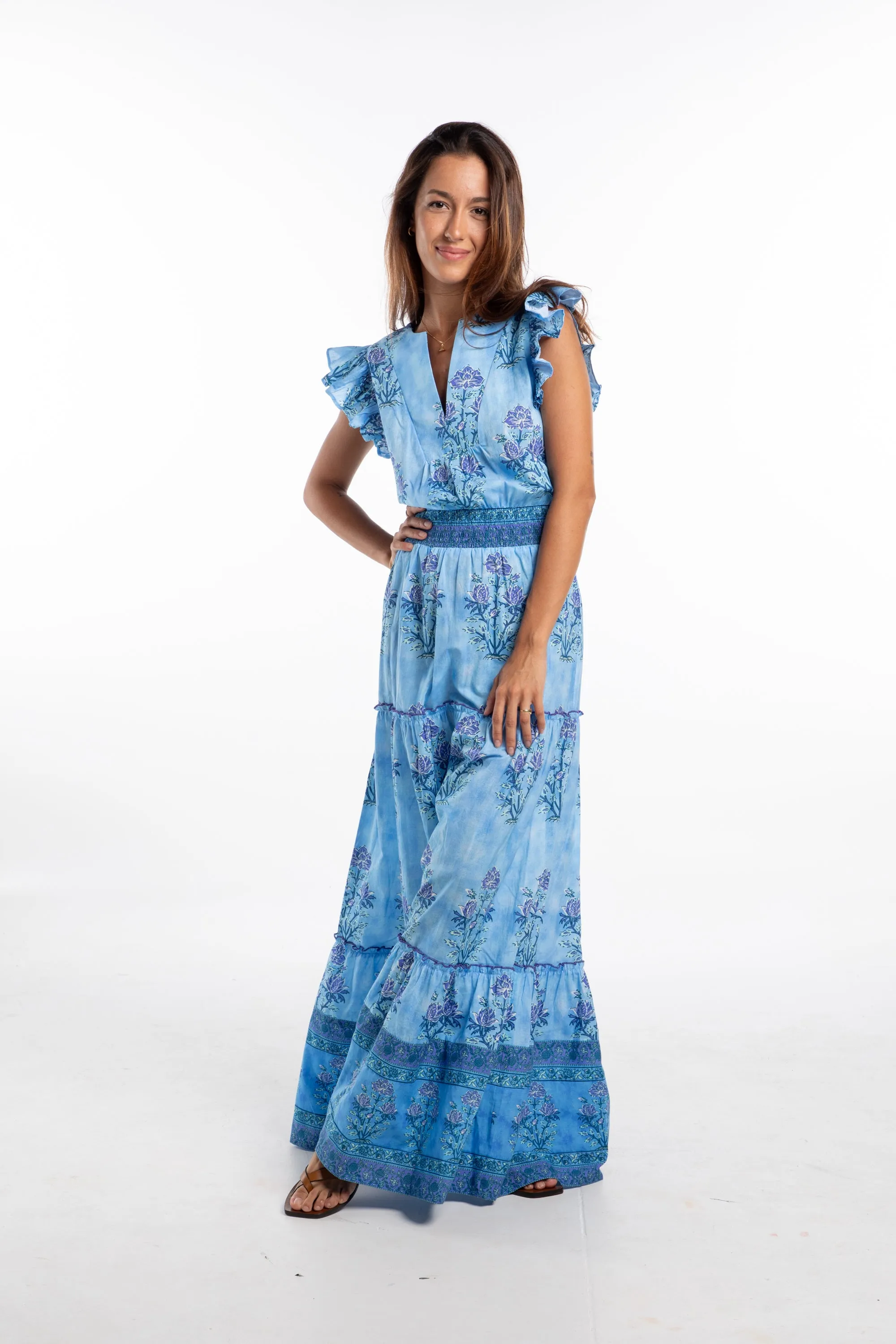 Caro Dress. Cornflower