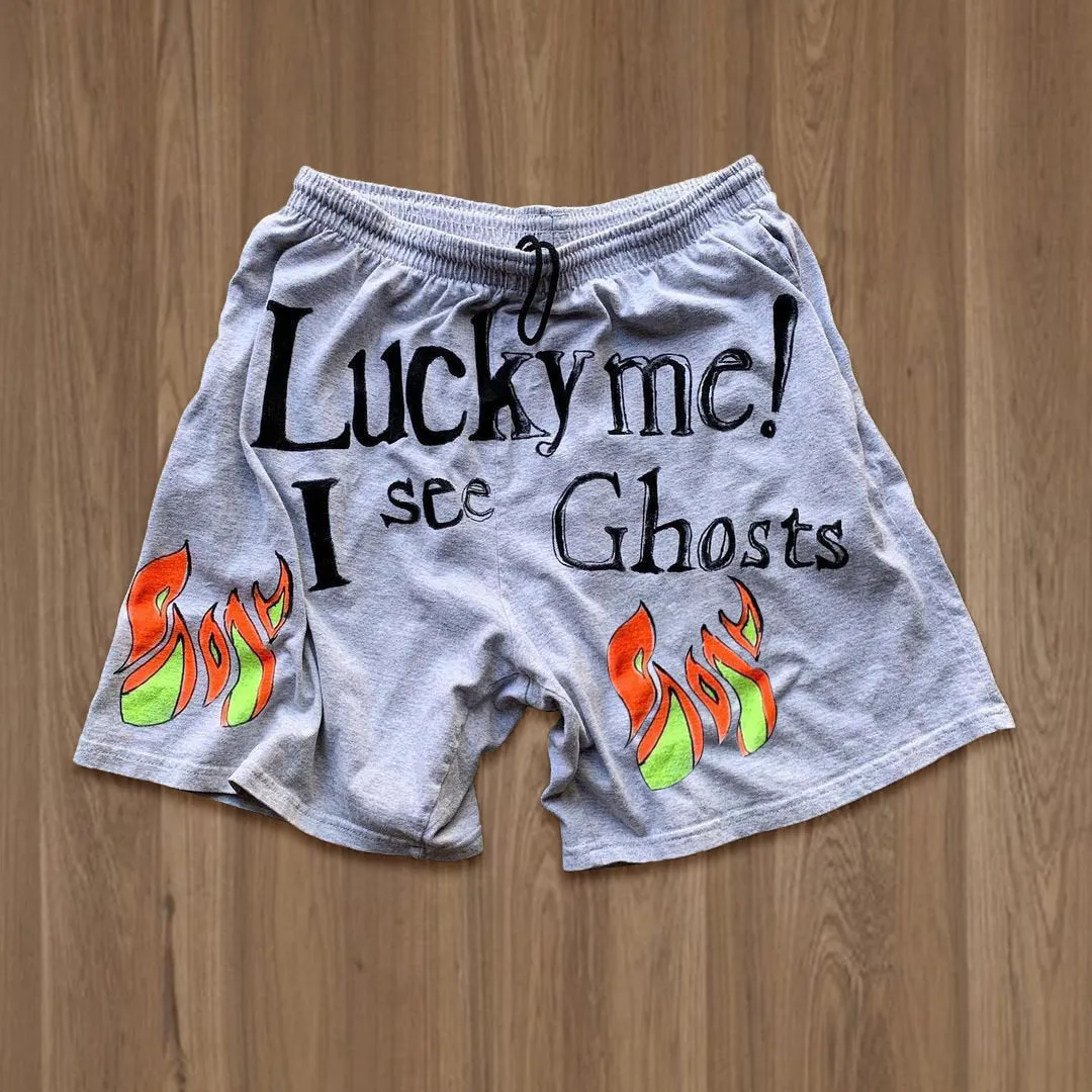 Casual street print track shorts