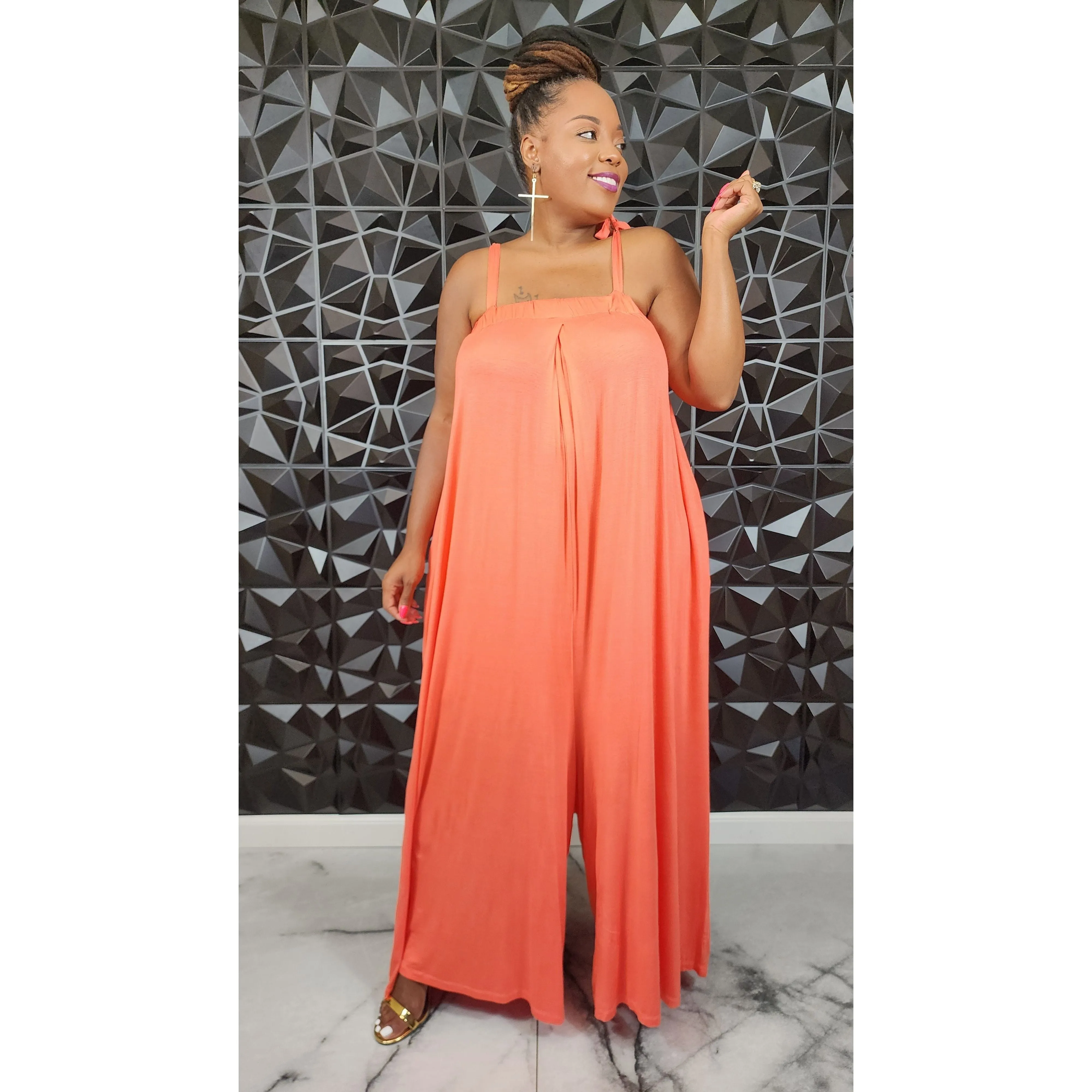 Chill Jumpsuit (Orange)