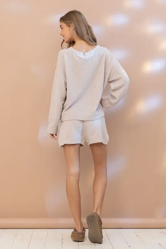 Cozy Pink Soft Top with Shorts Set