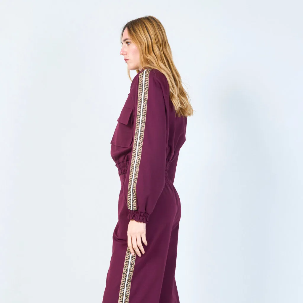 Cropped jacket with shoulder trim wholesale