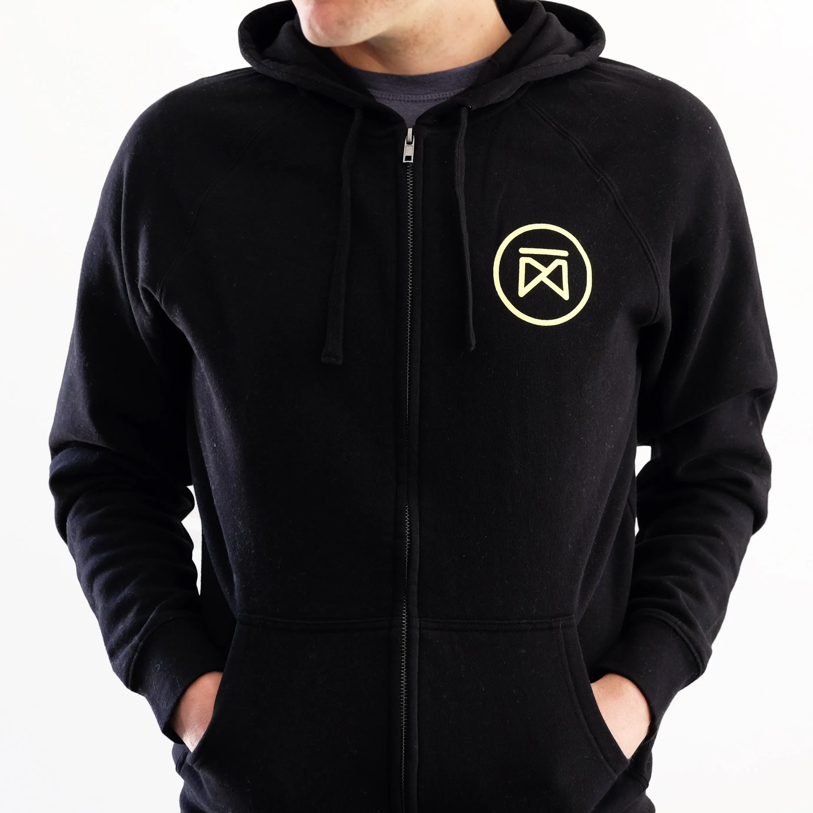 Garza Marfa Black   Pastel Yellow Unisex Zip Hoodie