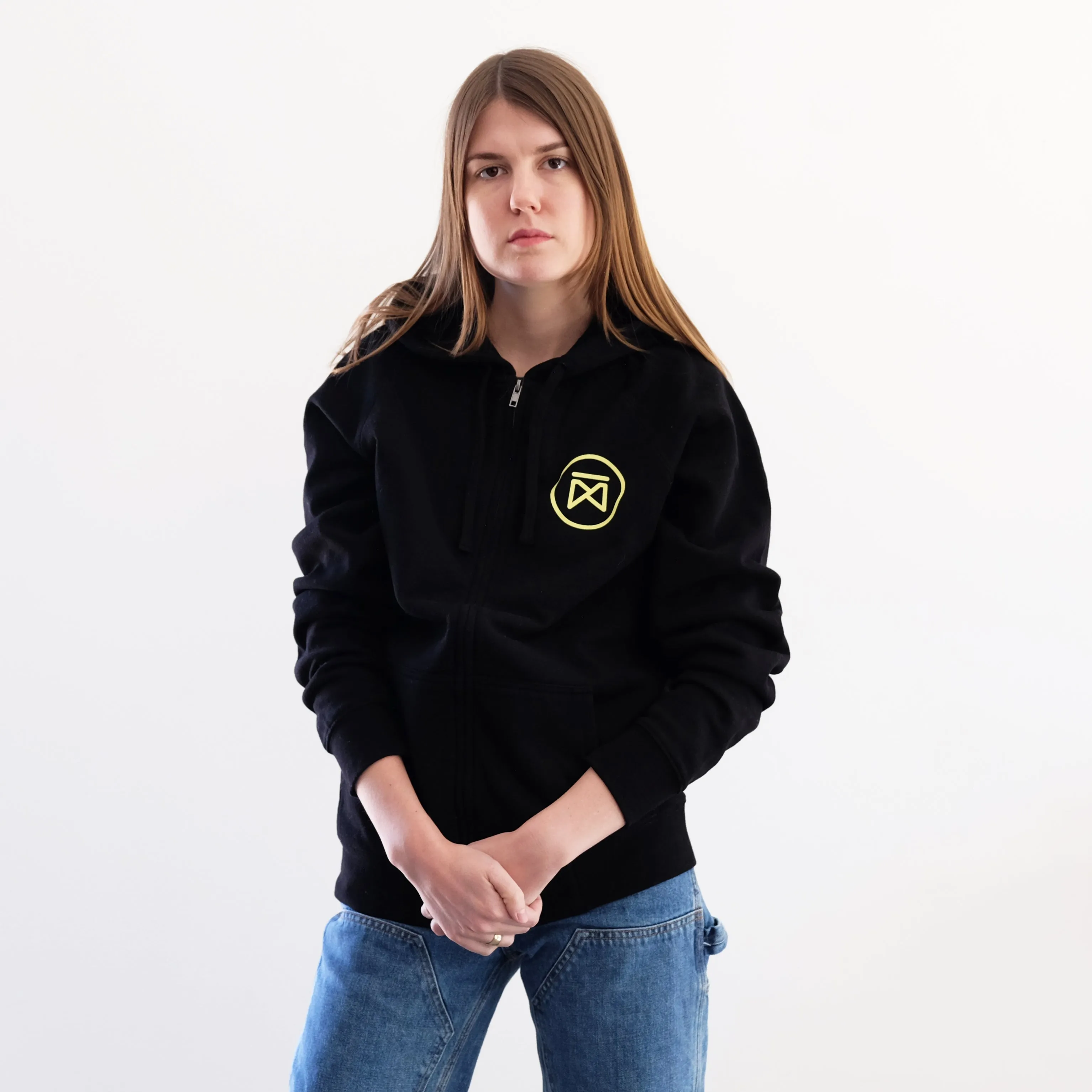 Garza Marfa Black   Pastel Yellow Unisex Zip Hoodie