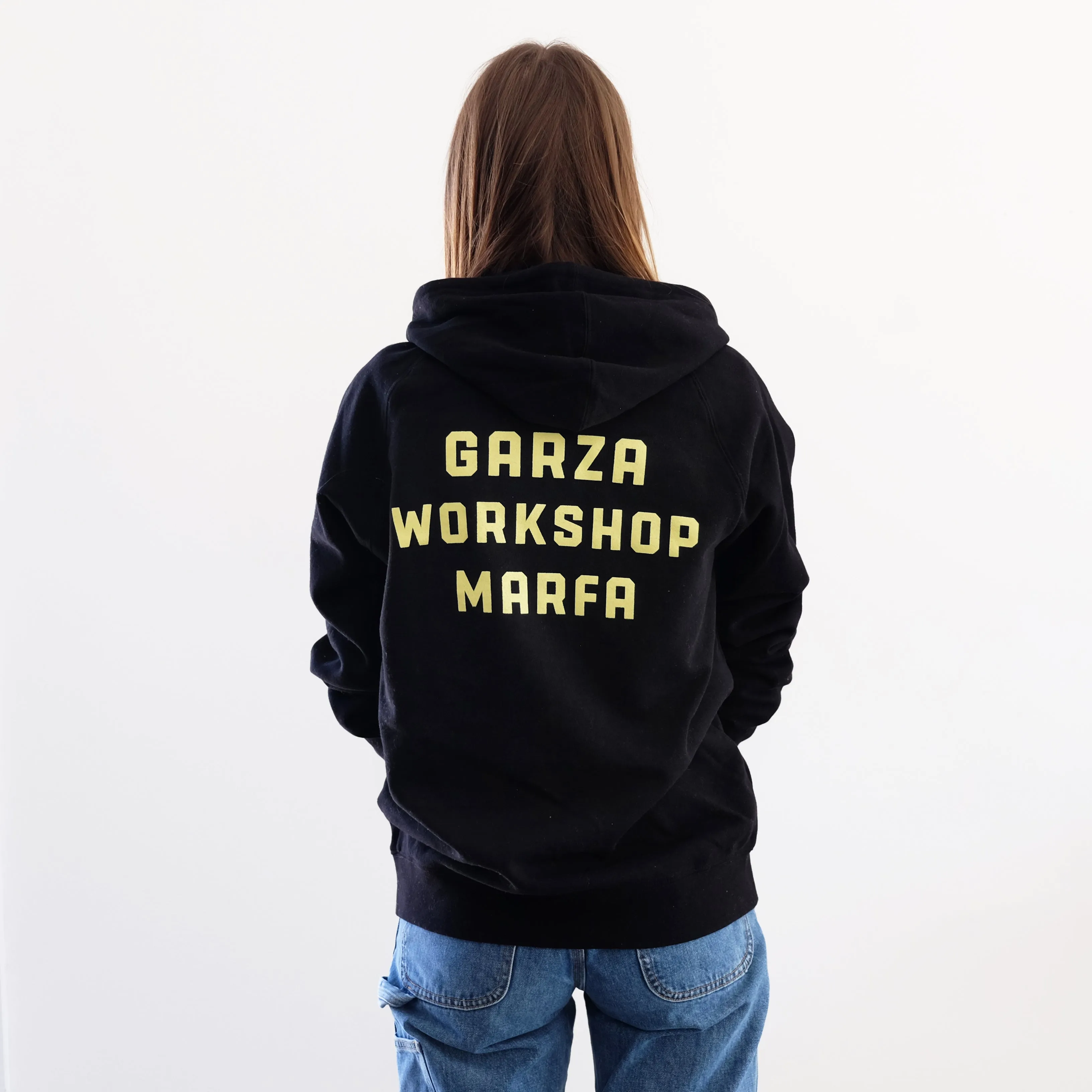 Garza Marfa Black   Pastel Yellow Unisex Zip Hoodie