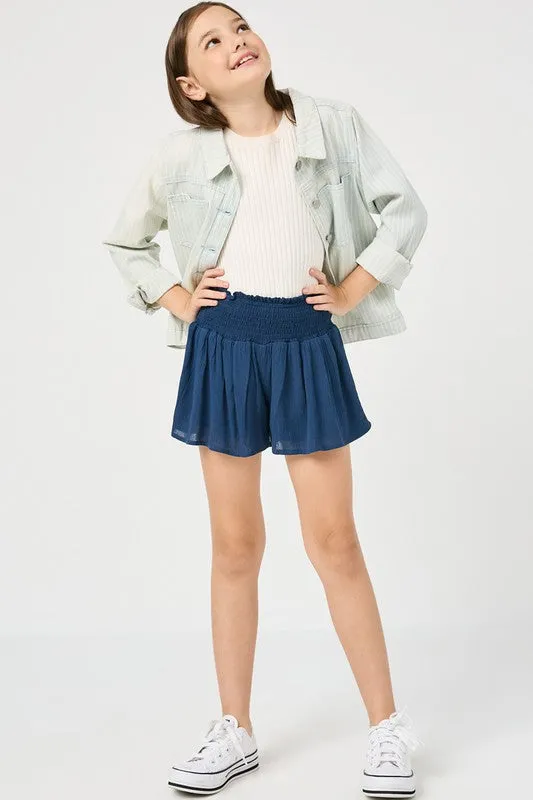Girls Smocked Waist Shorts