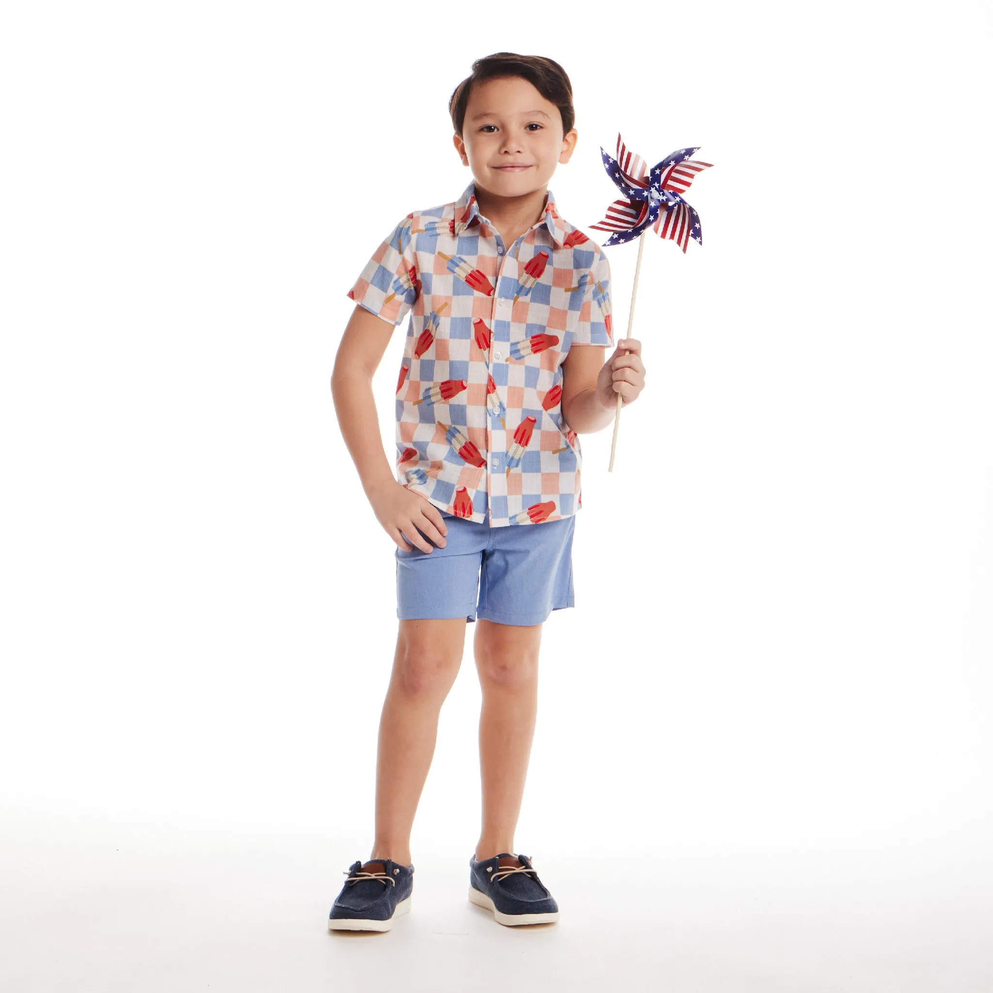 Kids (2-7) Buttondown Shirt | Checkered Ice Pop