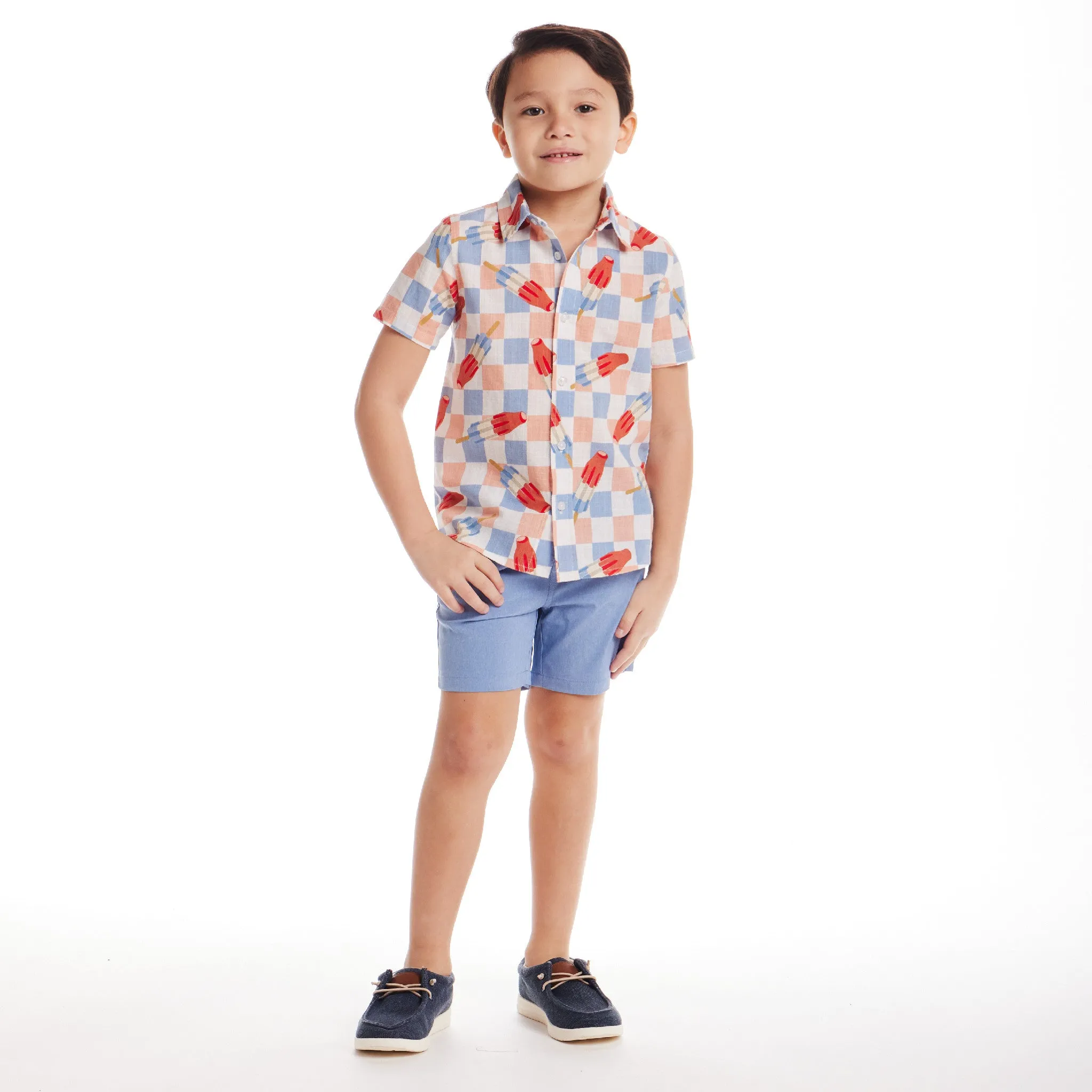 Kids (2-7) Buttondown Shirt | Checkered Ice Pop