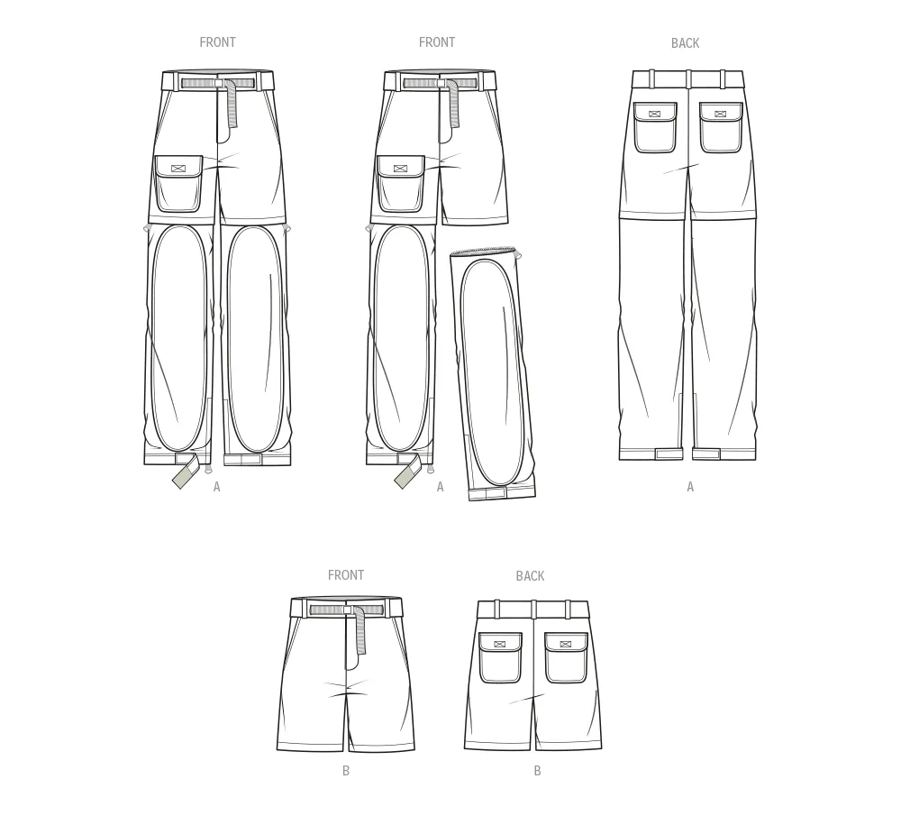 Know Me sewing pattern 2041 Men's Convertible Pants and Shorts