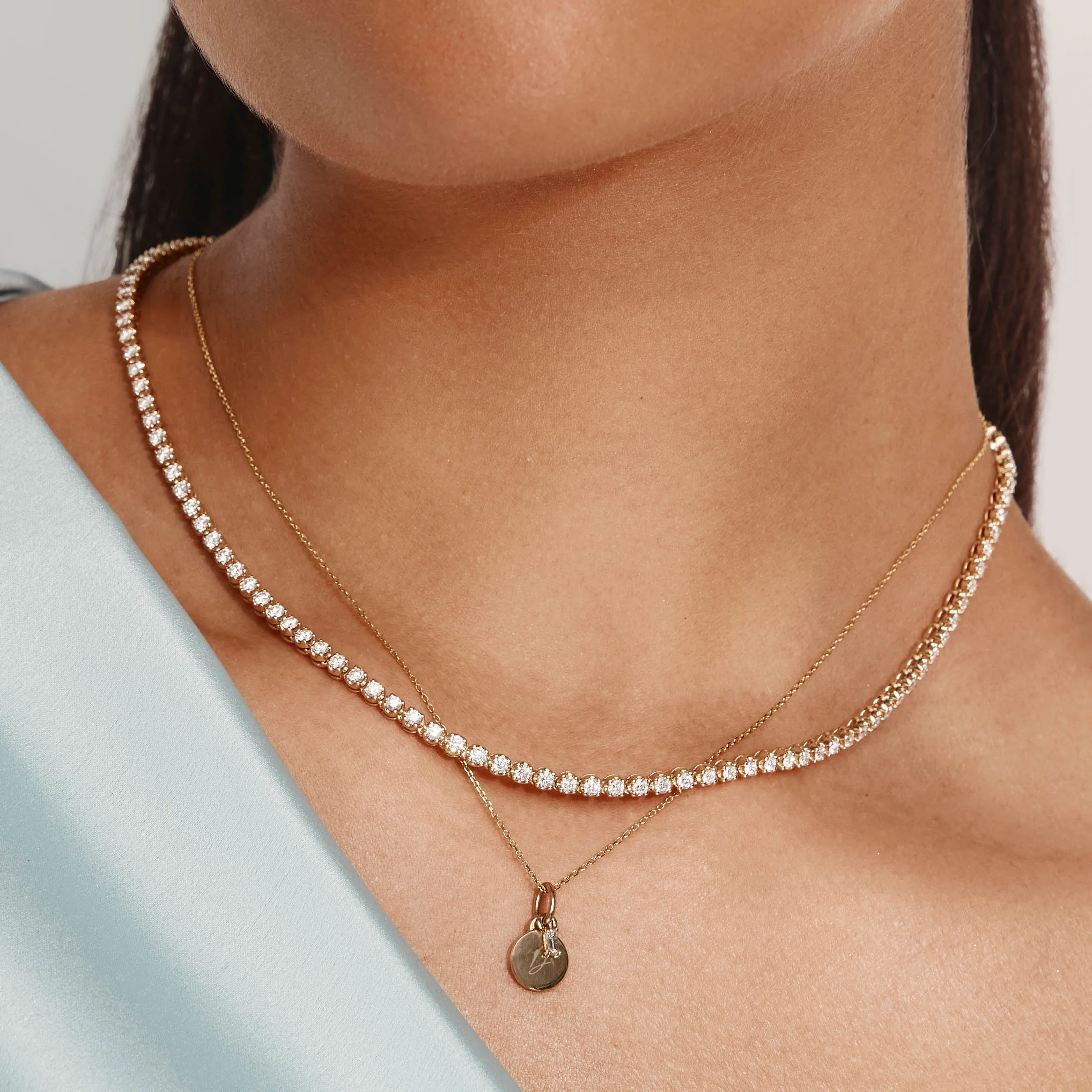 Laboratory-Grown Diamond 4.00ct Tennis Necklace in 10k Gold