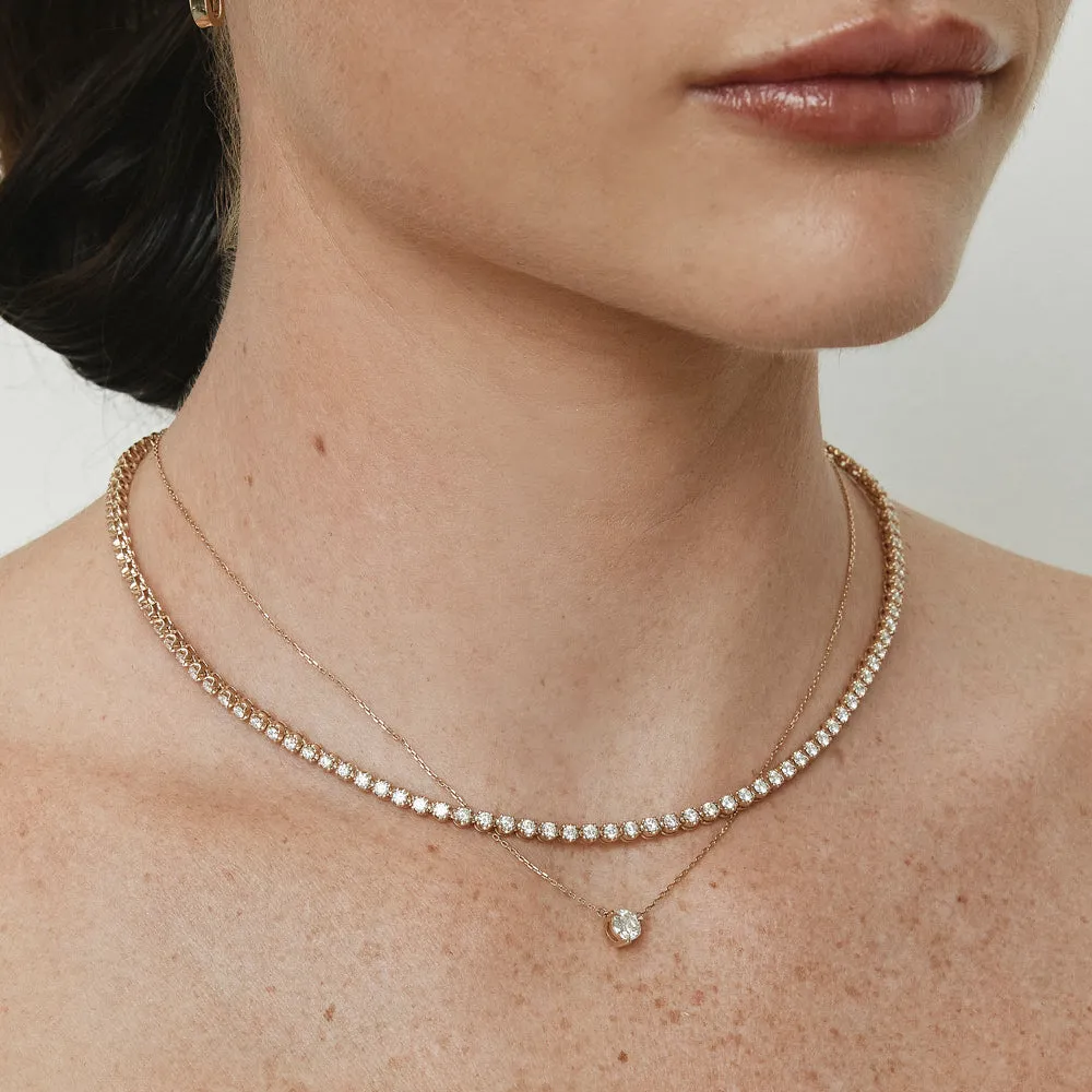 Laboratory-Grown Diamond 4.00ct Tennis Necklace in 10k Gold