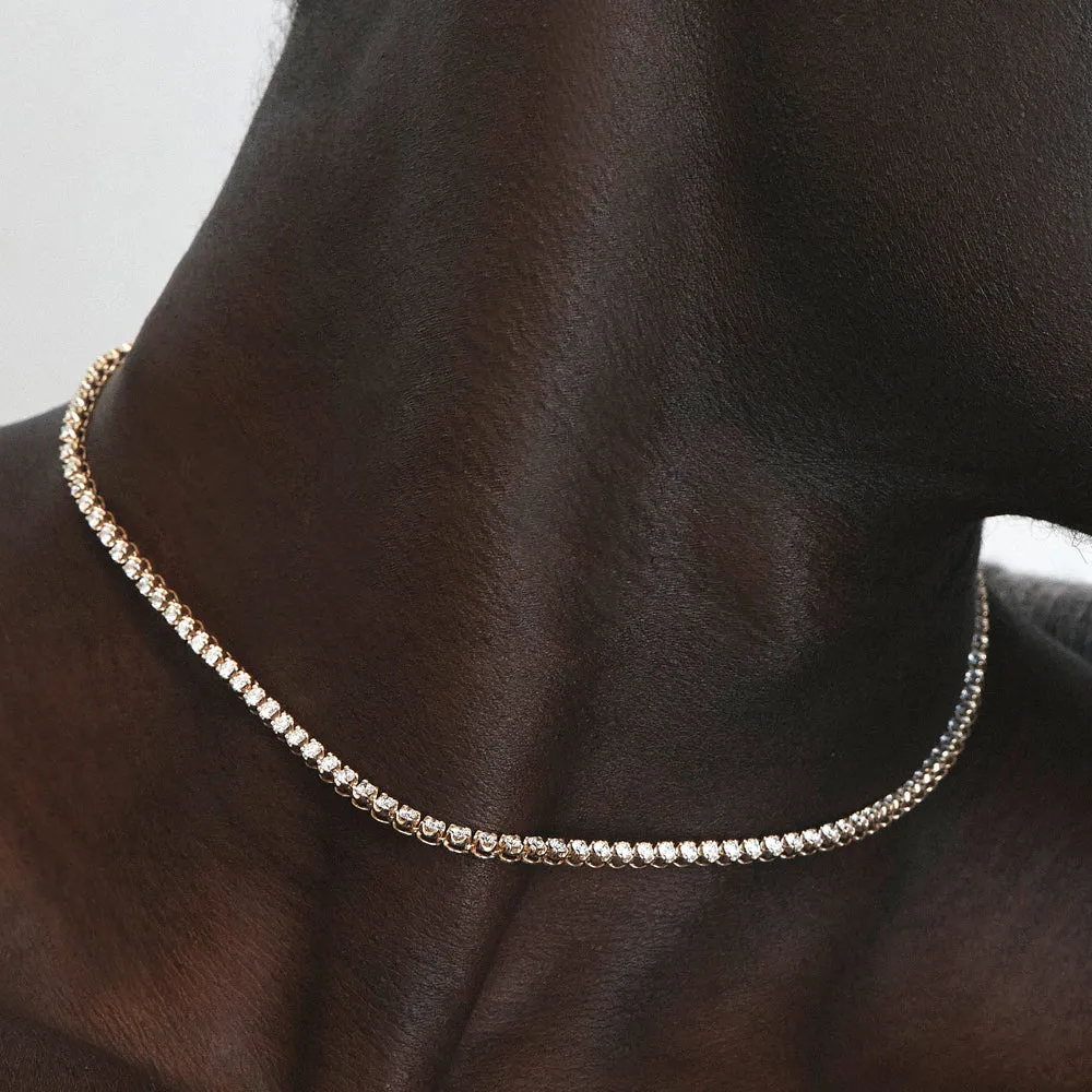 Laboratory-Grown Diamond 4.00ct Tennis Necklace in 10k Gold