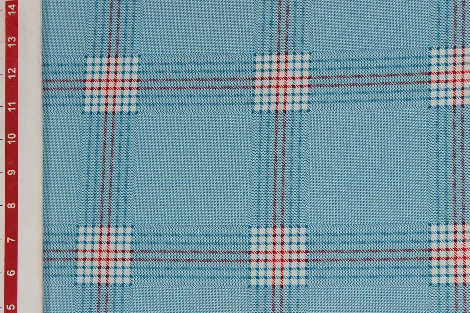 Light Blue Checks Micro Crepe Fabric
