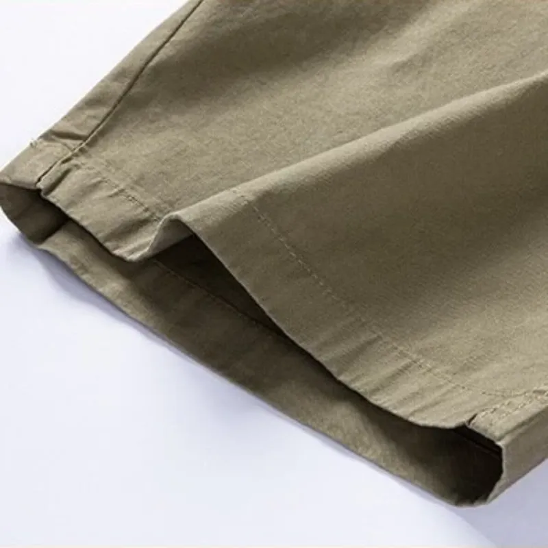 Men's Casual Long Cotton Straight Shorts