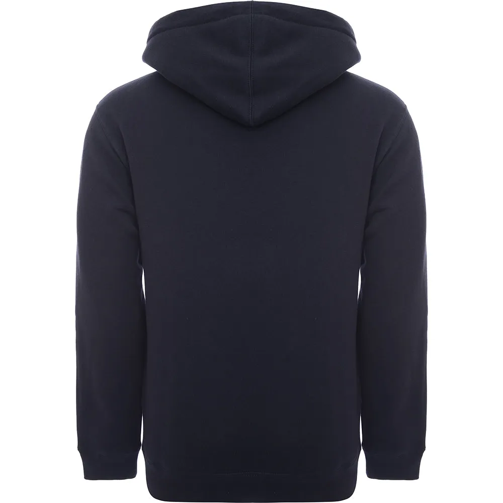 Mens FKN Awesome Flame Skull Hoodie in Navy