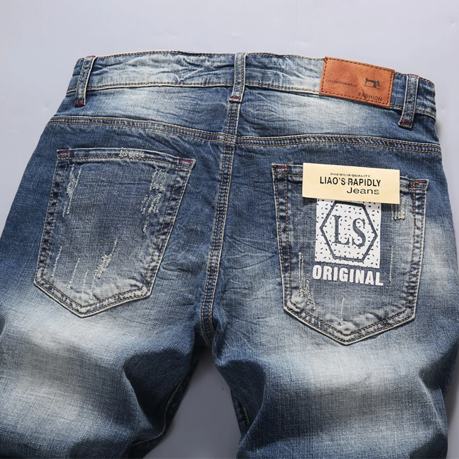 Men's Summer Casual Slim Denim Ripped Shorts