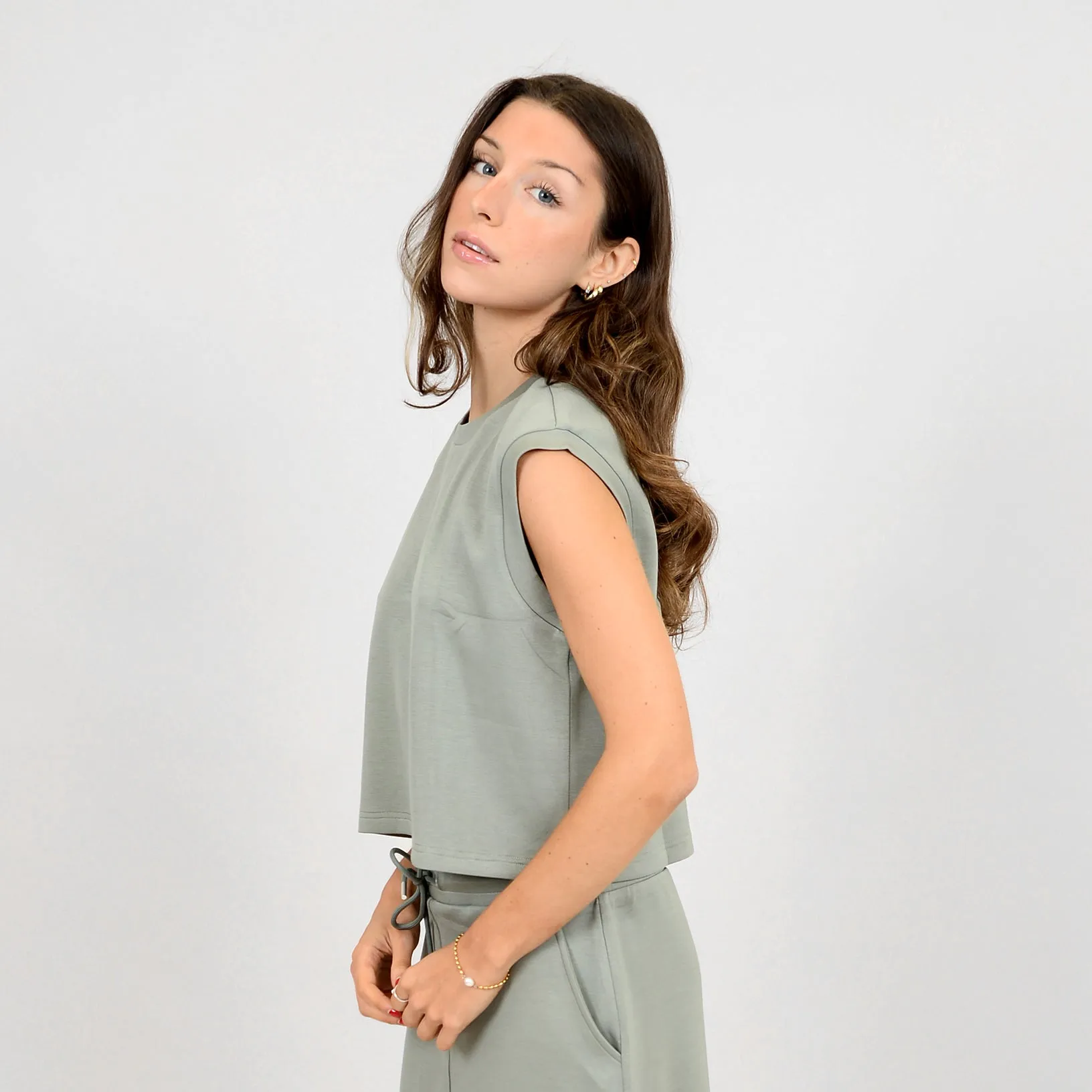 MIVA SOFT KNIT TANK -  SAGE