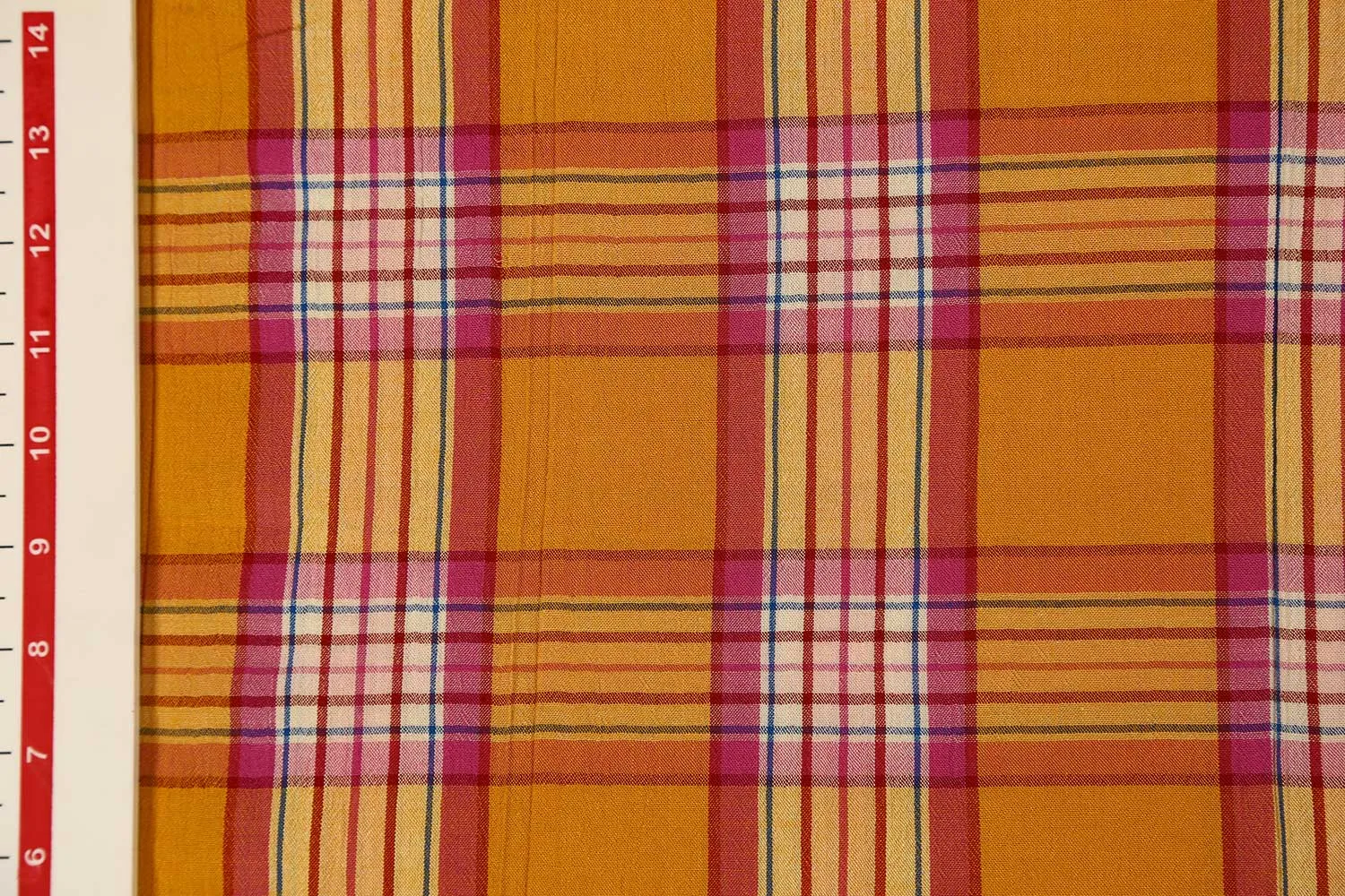 Multicolor Checks Yarn Dyed Rayon Crepe Fabric