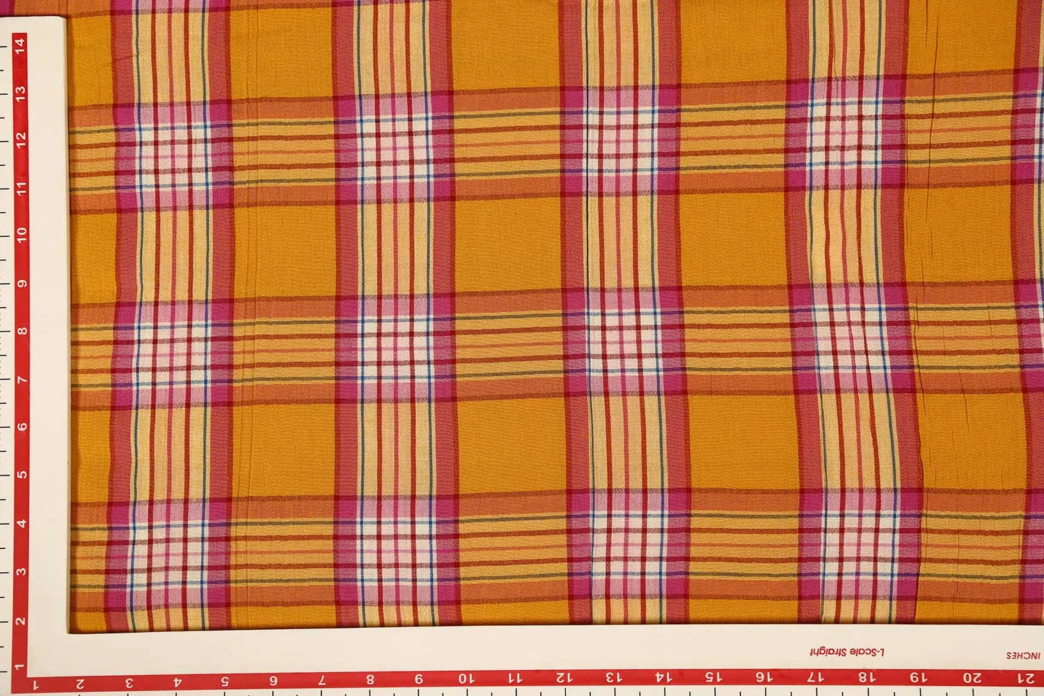 Multicolor Checks Yarn Dyed Rayon Crepe Fabric