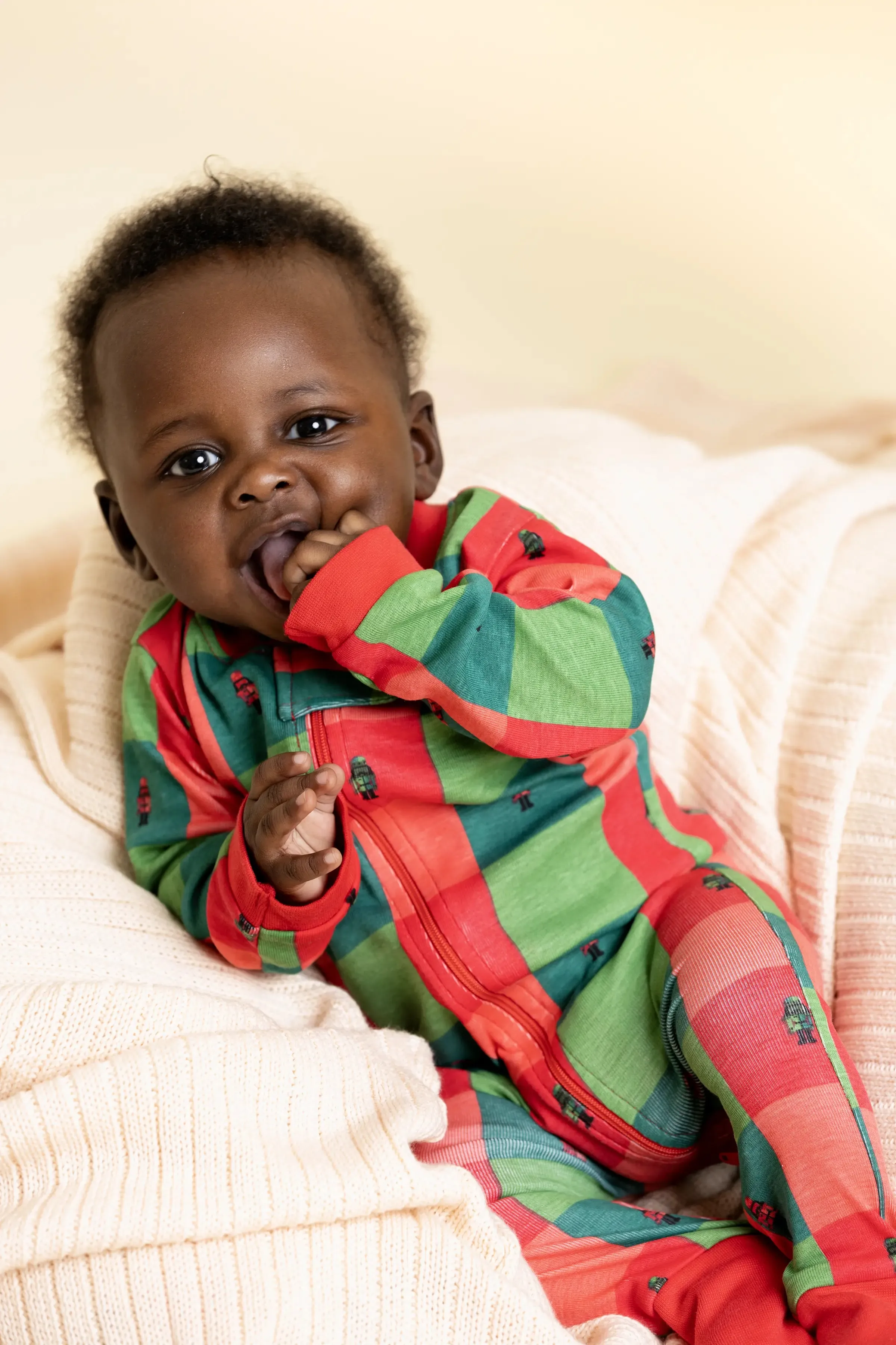 SALE - One-Piece Baby Pajamas_Nutcracker Checkerboard