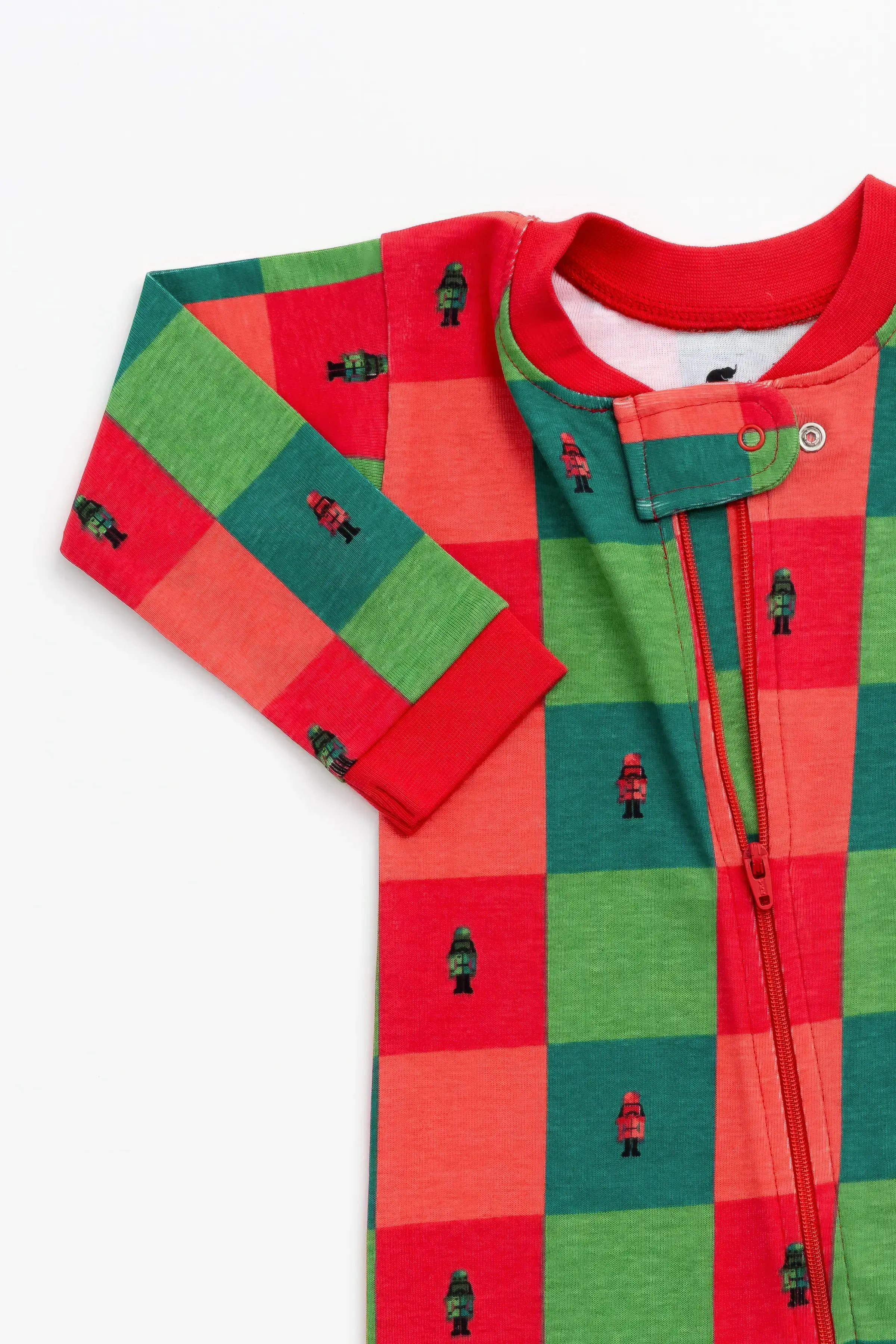 SALE - One-Piece Baby Pajamas_Nutcracker Checkerboard