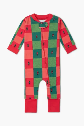 SALE - One-Piece Baby Pajamas_Nutcracker Checkerboard