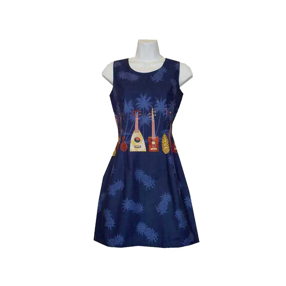 Ukulele Short Hawaiian Tank Dress Made In Hawaii -2D407