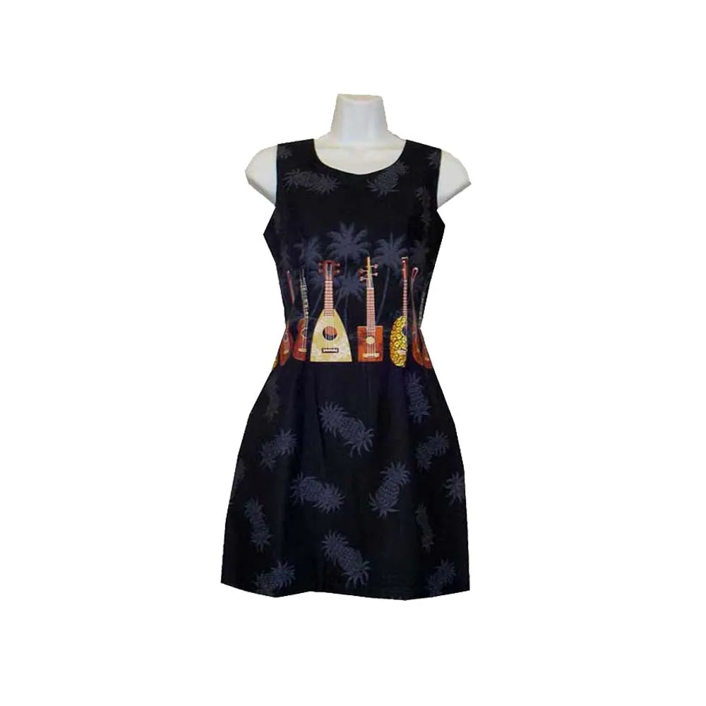 Ukulele Short Hawaiian Tank Dress Made In Hawaii -2D407