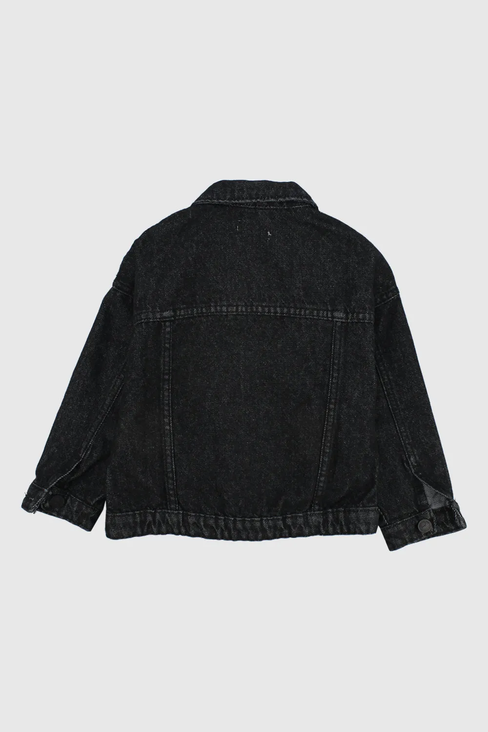 Unisex Black Long-Sleeved Jean Jacket