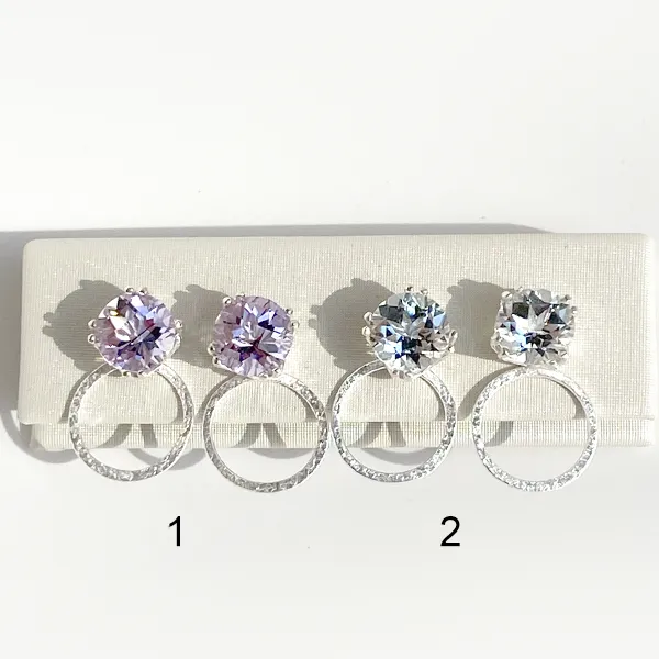 Versatile 4 Carat Gemstone Stud Earrings with Argentium Silver Classic Hoop Earring Jackets